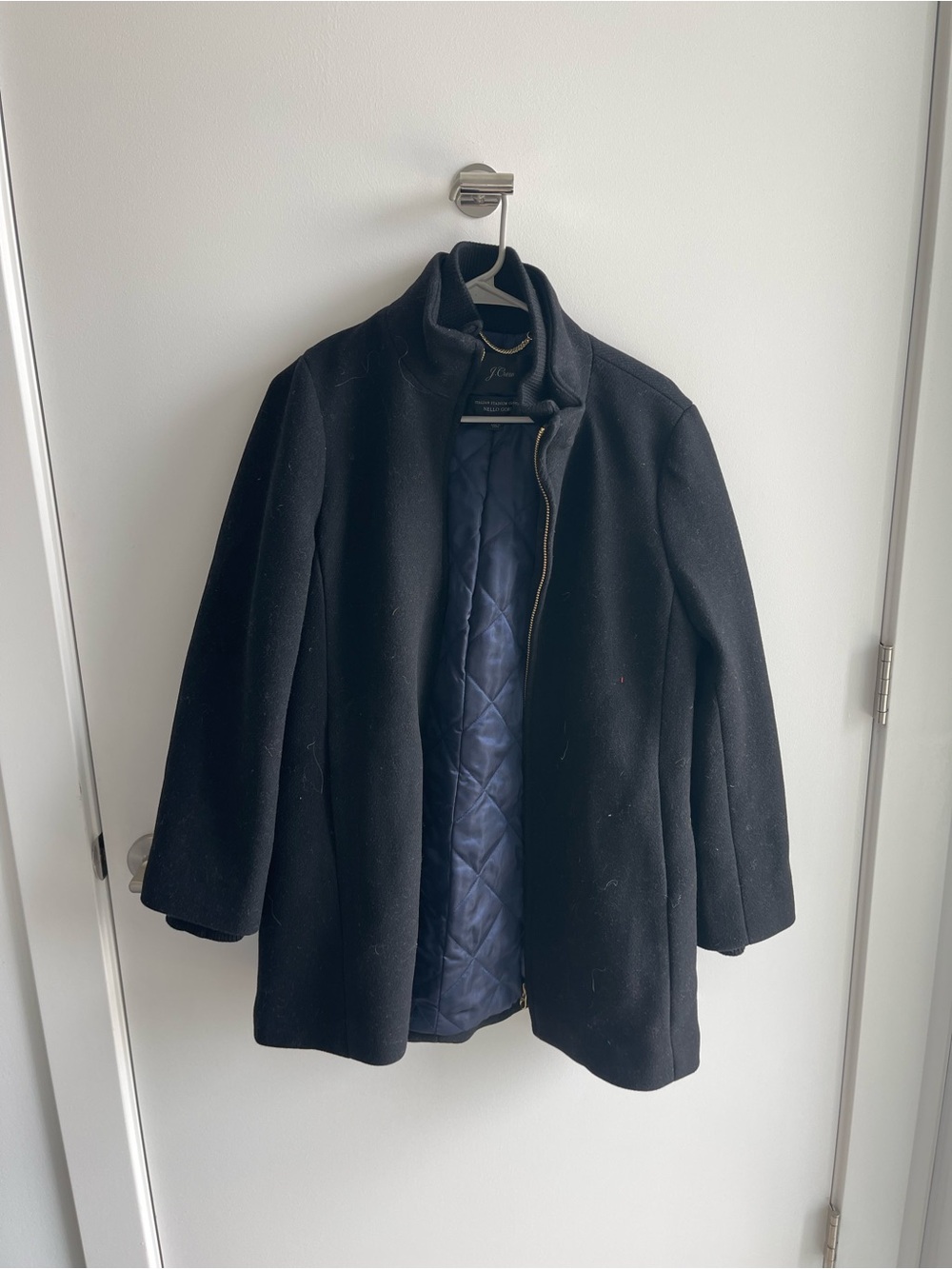 J Crew Italian Stadium Cloth Nello Gori Black Jacket